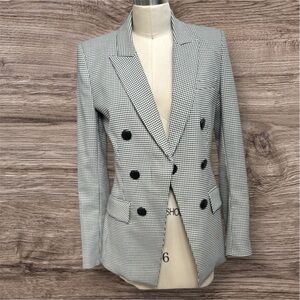 Veronica Beard LEON DICKEY Black and White Checkered Blazer Jacket NWOT Sz 4